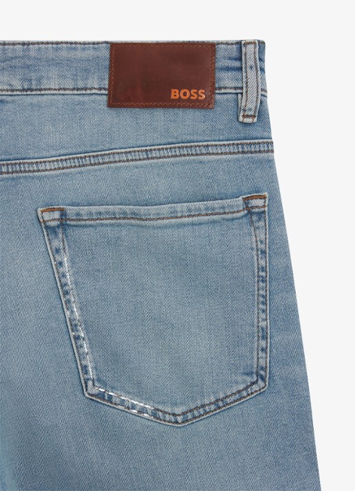 BOSS Re.Maine straight leg jeans met lichte wassing - detail 3 indigo