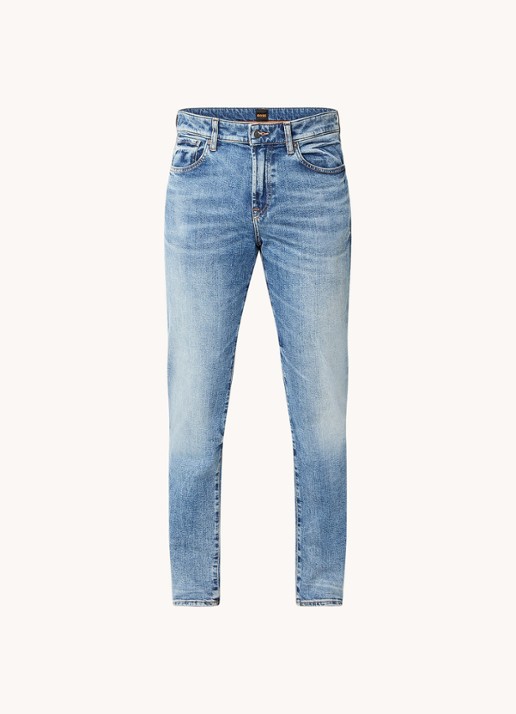 BOSS Re.Maine straight leg jeans met lichte wassing