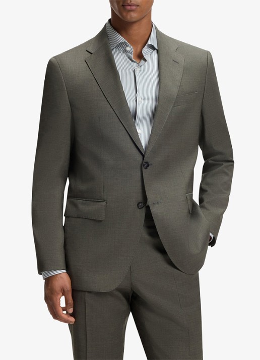 BOSS Regular fit 2-delig pak van gemêleerde stretchwol - voorkant 7 open green-347 / groen