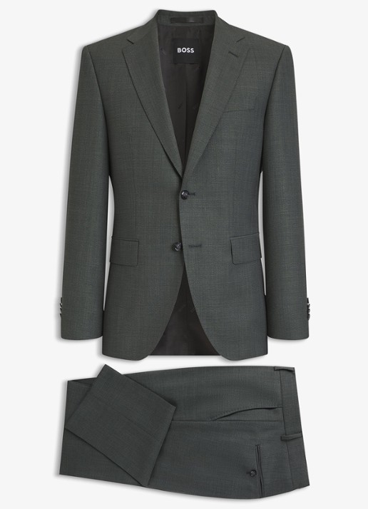 BOSS Regular fit 2-delig pak van scheerwol - voorkant 6 groen