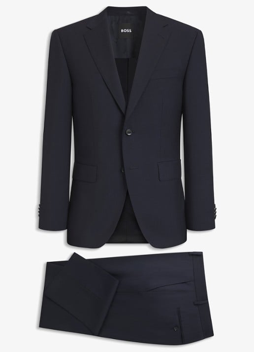 BOSS Regular fit 2-delig pak van scheerwol - voorkant 7 blauw