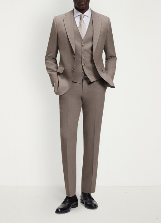 BOSS Regular fit 3-delig pak van scheerwol - voorkant 8 donkerbeige