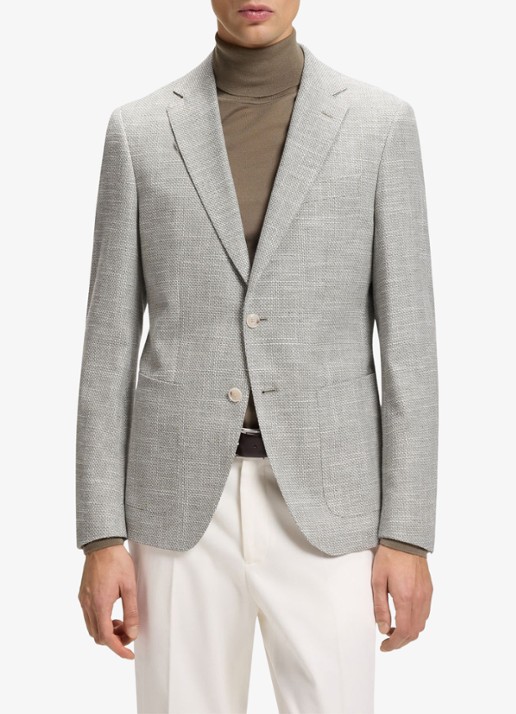 BOSS Regular fit colbert in linnenblend