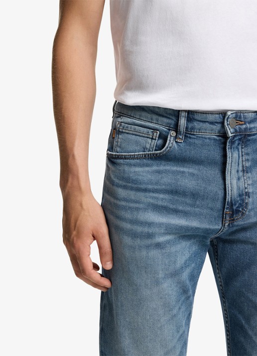 BOSS Regular fit jeans met steekzakken - detail 4 indigo