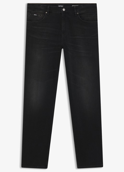 BOSS Regular fit jeans met steekzakken - voorkant 5 zwart