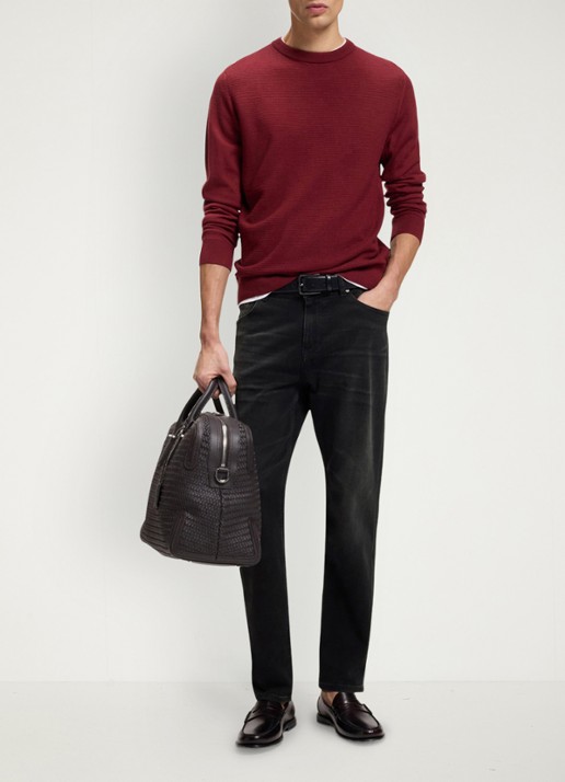 BOSS Regular fit jeans met steekzakken - voorkant 6 zwart