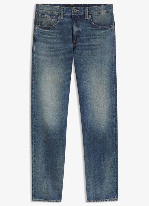 BOSS Regular fit jeans met steekzakken - voorkant indigo