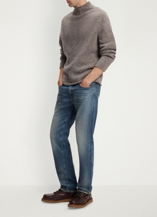 BOSS Regular fit jeans met steekzakken - voorkant 2 indigo