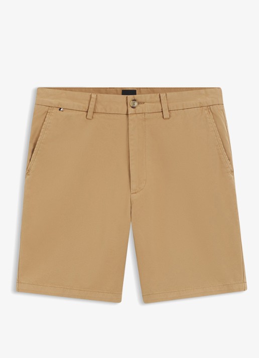BOSS Regular fit korte broek met steekzakken - voorkant beige