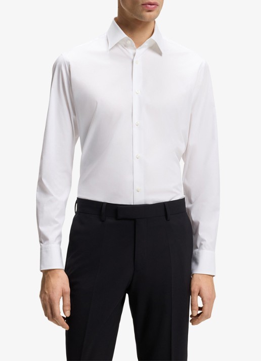 BOSS Regular fit overhemd in katoenblend