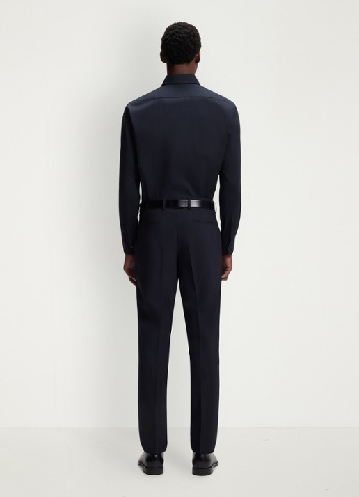 BOSS Regular fit overhemd in katoenblend - achterkant blauw