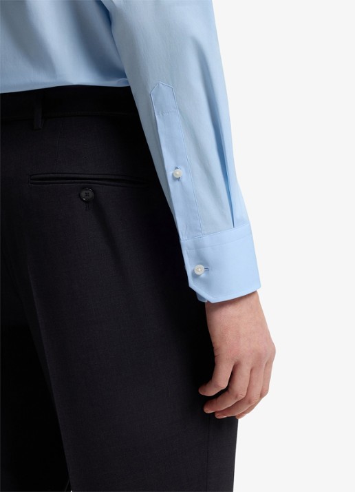BOSS Regular fit overhemd in katoenblend - detail 5 lichtblauw