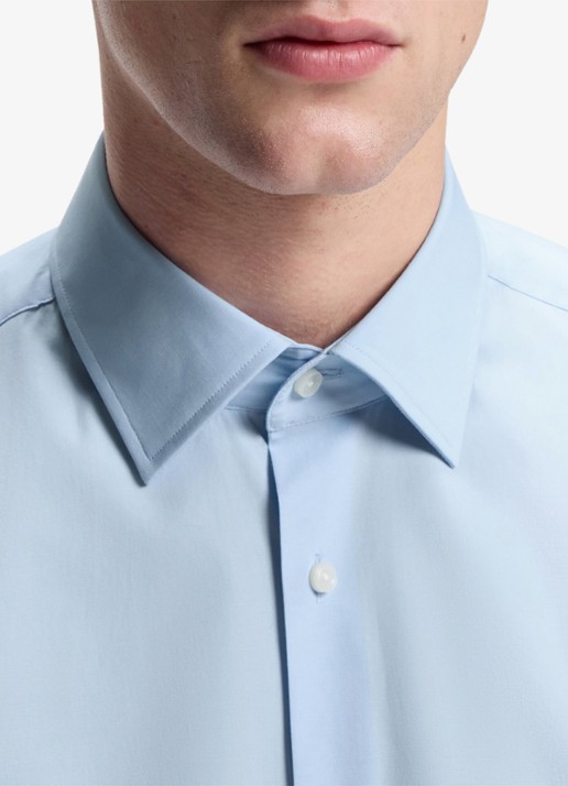 BOSS Regular fit overhemd in katoenblend - detail 6 lichtblauw