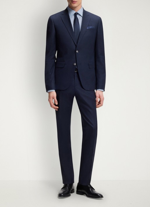 BOSS Regular fit overhemd met grafische print - voorkant 2 lichtblauw