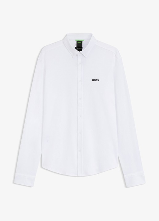 BOSS Regular fit overhemd met logo - voorkant 5 wit