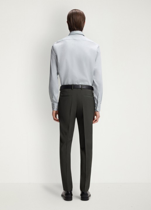 BOSS Regular-fit overhemd met stretch - achterkant 3 open green-373