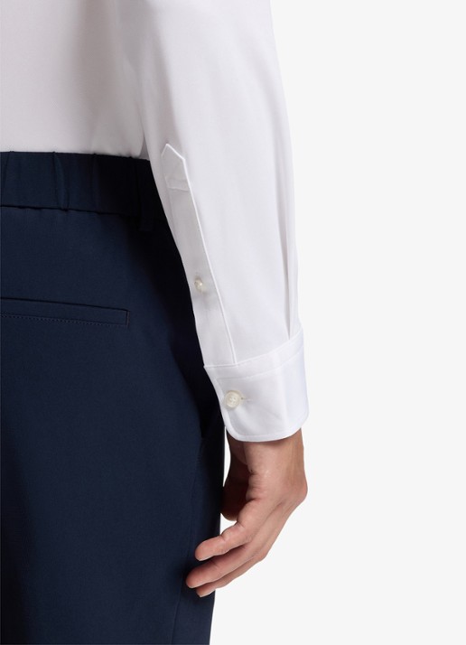 BOSS Regular fit overhemd met stretch - detail wit