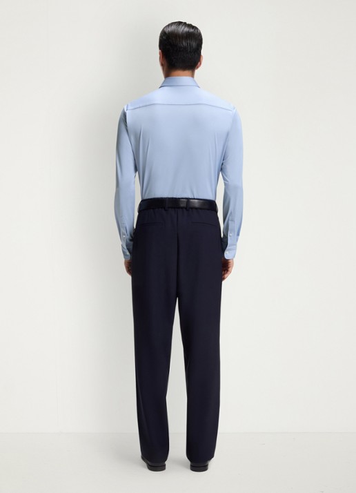 BOSS Regular fit overhemd met stretch - achterkant lichtblauw