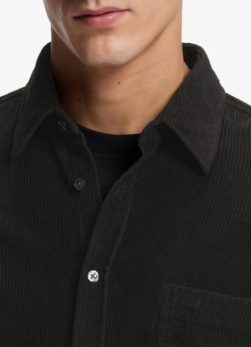 BOSS Regular fit overhemd van corduroy - detail 5 zwart