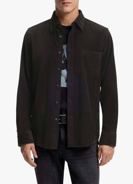 BOSS Regular fit overhemd van corduroy
