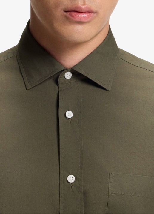 BOSS Regular fit overhemd van katoen - detail 6 legergroen