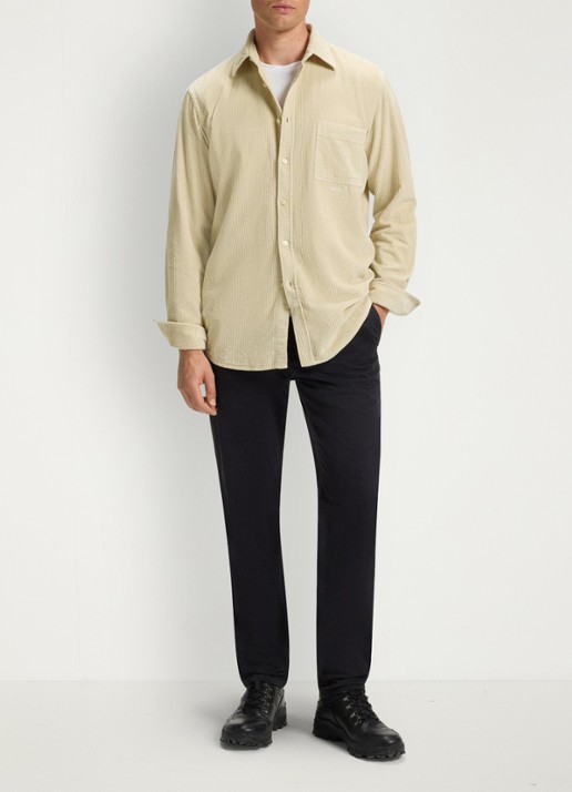 BOSS Regular-fit overhemd van katoenen corduroy - voorkant 2 beige