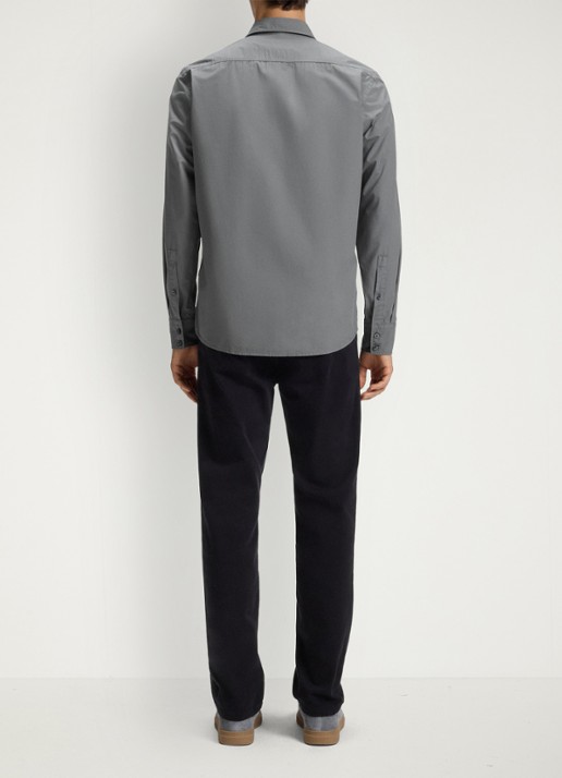 BOSS Regular-fit overhemd van katoenen popeline - achterkant open grey-062 / grijs