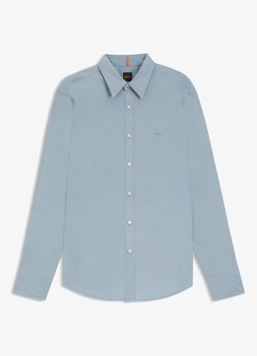 BOSS Regular-fit overhemd van katoenen popeline - voorkant light/pastel blue-451 / lichtblauw