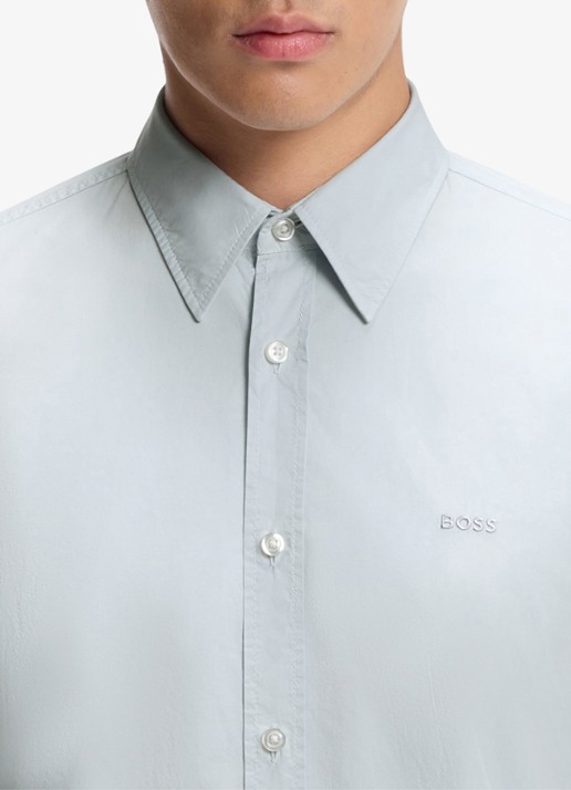 BOSS Regular-fit overhemd van katoenen popeline - detail 4 light/pastel grey-053 / grijs