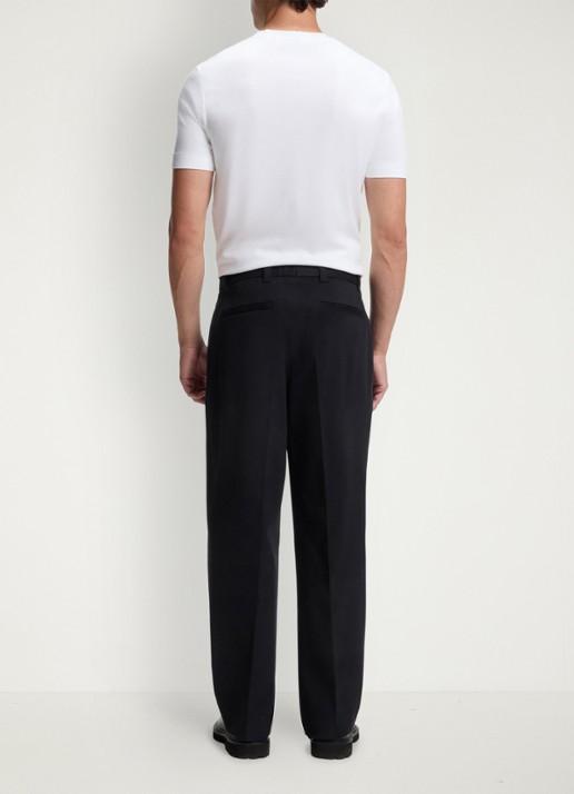 BOSS Regular fit pantalon met paspelzakken - achterkant blauw