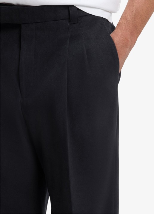 BOSS Regular fit pantalon met paspelzakken - detail 3 blauw
