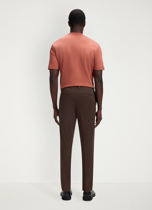 BOSS Regular fit pantalon met steekzakken - achterkant dark brown-209 / bruin
