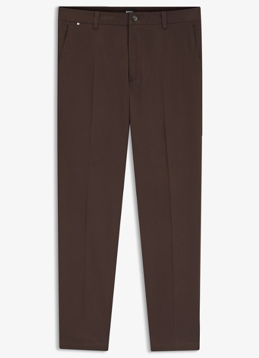 BOSS Regular fit pantalon met steekzakken - voorkant 8 dark brown-209 / bruin