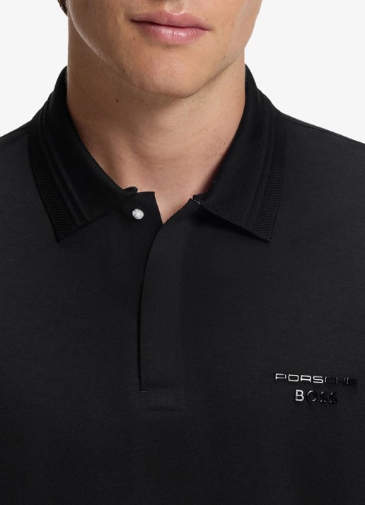 BOSS Regular fit polo met 3D logoprint - detail 2 zwart