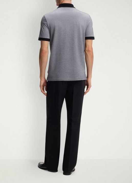 BOSS Regular fit polo met gestreept detail - achterkant 3 zwart