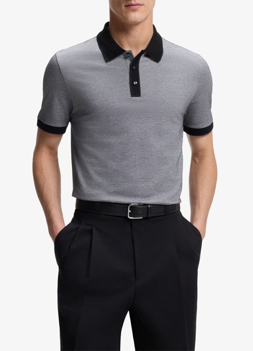 BOSS Regular fit polo met gestreept detail
