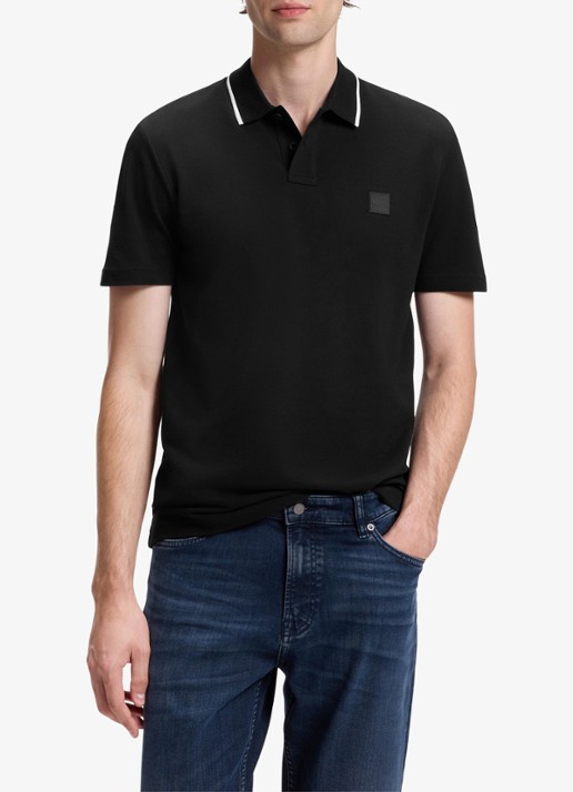 BOSS Regular fit polo met getipte boorden