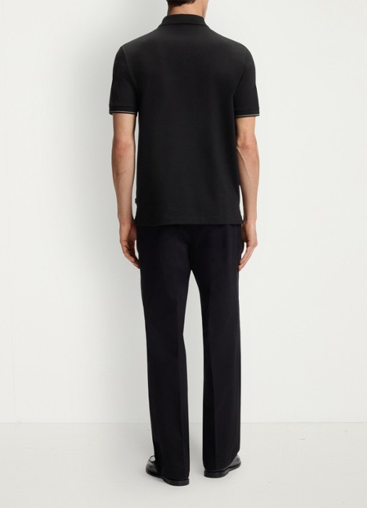 BOSS Regular fit polo met halve rits - achterkant zwart