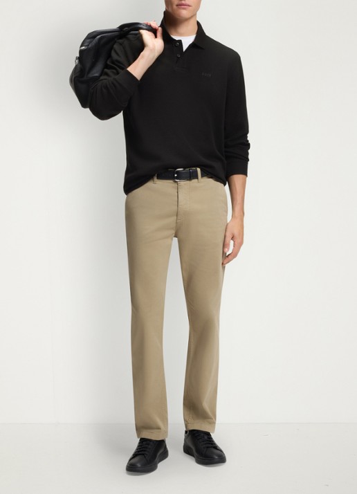 BOSS Regular fit polo met logo - voorkant 2 zwart