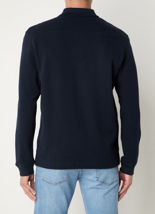 BOSS Regular fit polo met logo - achterkant 4 donkerblauw
