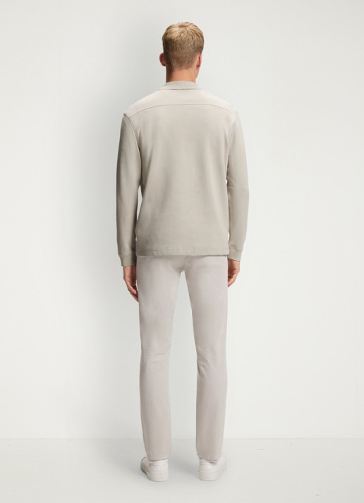 BOSS Regular fit polo met logo - achterkant 3 taupe