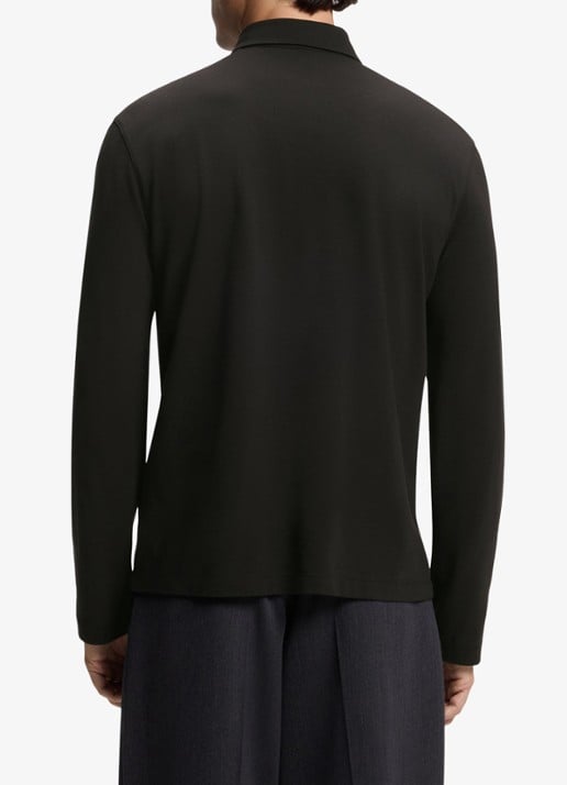 BOSS Regular fit polo met structuur - achterkant 6 zwart
