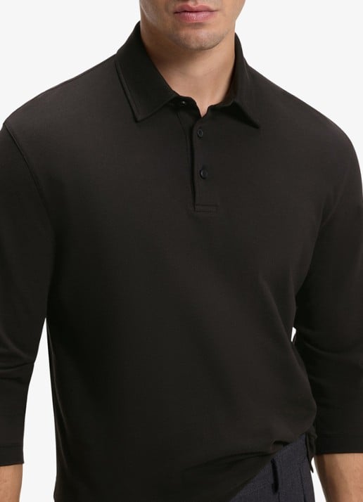 BOSS Regular fit polo met structuur - detail 4 zwart