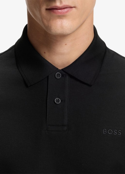 BOSS Regular fit polo van katoen - detail 5 zwart