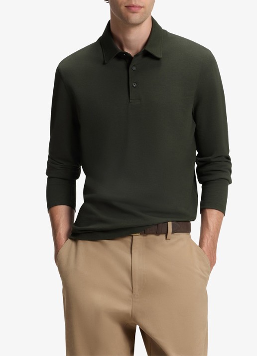BOSS Regular fit polo - detail open green-383 / groen