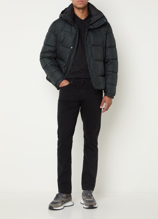 BOSS Regular-fit puffer jack van waterafstotend materiaal - voorkant 4 antraciet