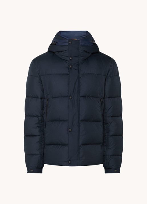 BOSS Regular-fit puffer jack van waterafstotend materiaal - voorkant 2 donkerblauw