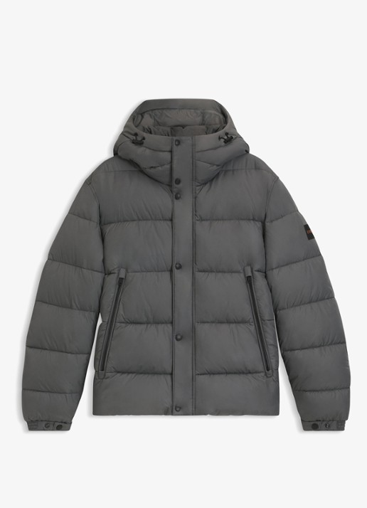 BOSS Regular-fit puffer jack van waterafstotend materiaal - voorkant open grey-062 / grijs