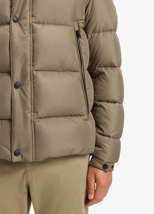 BOSS Regular-fit puffer jack van waterafstotend materiaal - detail 3 open green-346