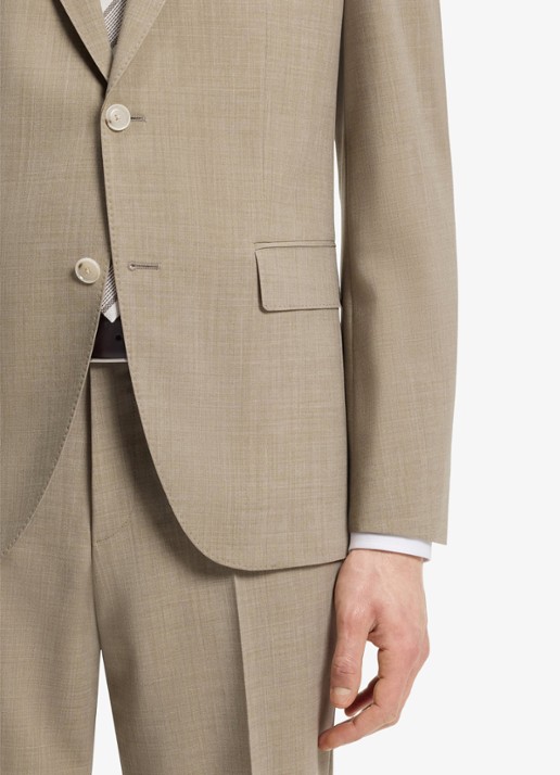 BOSS Regular-fit tweedelig pak van onderhoudsvriendelijk materiaal - detail 7 beige/khaki-250